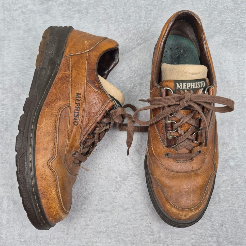 Mephisto Runoff Womens Brown Leather Walking Shoes Made in France Size 9 US